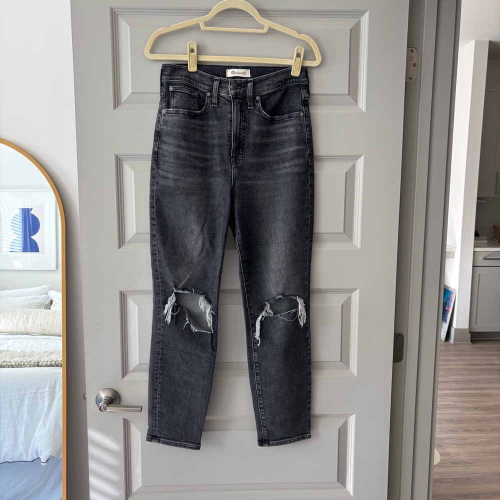 Madewell “The Mom” Jean in Distressed Black